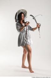 Woman Adult Athletic White Fighting with sword Standing poses Casual